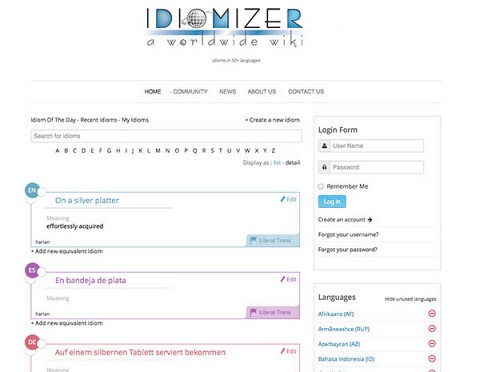 Idiomizer website