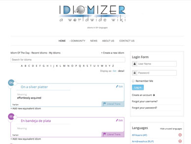 Idiomizer website